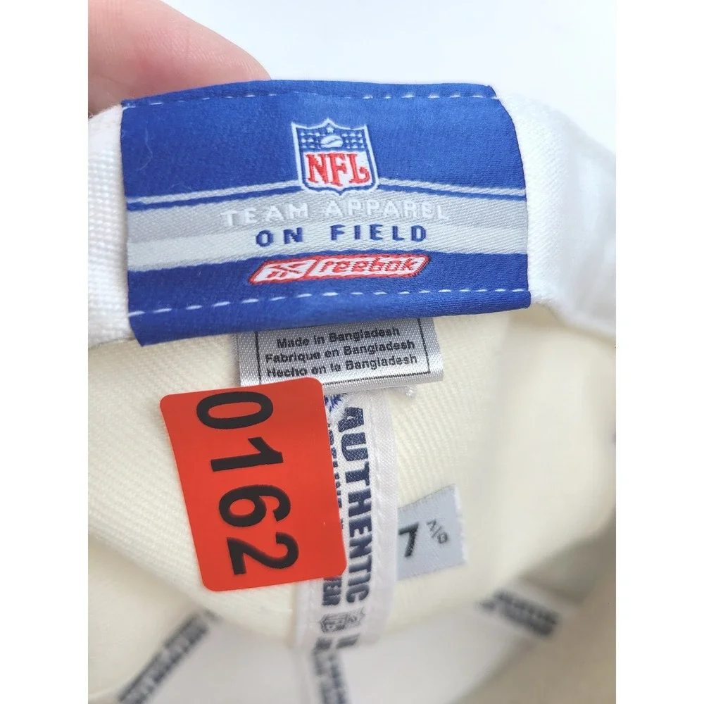 Reebok Chicago Bears NFL On Field Fitted Hat 7 7/8 Cream Wool Flat Brim Cap